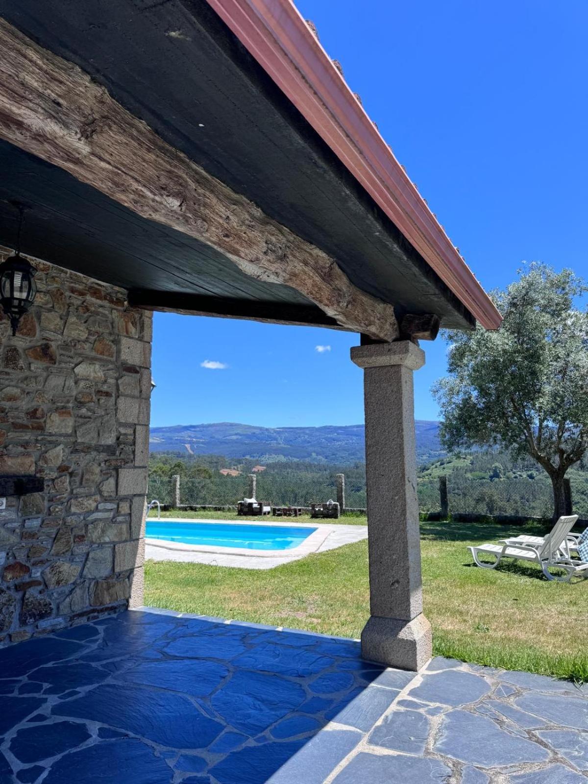 Casa 2 habitaciones con piscina y cenador al aire libre Pontevedra Exterior foto